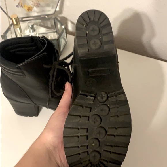 Chunky Black Combat Boots - Picture 2 of 3